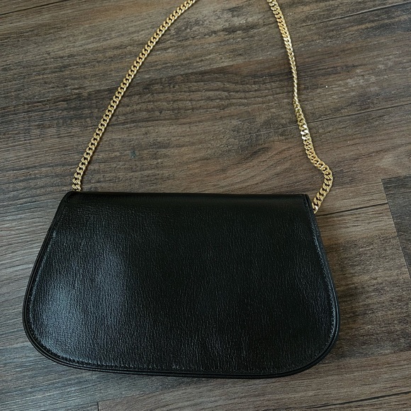 Tory Burch Black and Gold Shoulder Bag with Chain Strap - Picture 5 of 7